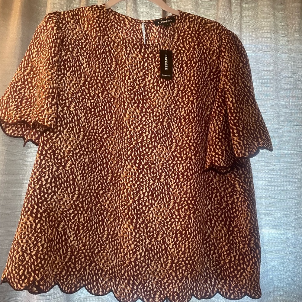 NWT express scalloped blouse